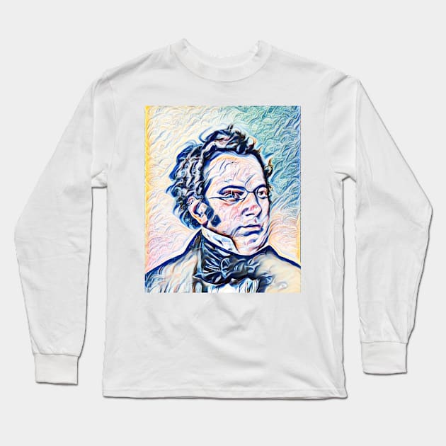 Franz Schubert Portrait | Franz Schubert Artwork 11 Long Sleeve T-Shirt by JustLit